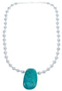 Chrysocolla Sterling Silver Bead Necklace KX120988